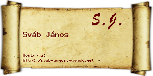 Sváb János névjegykártya