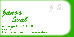 janos svab business card